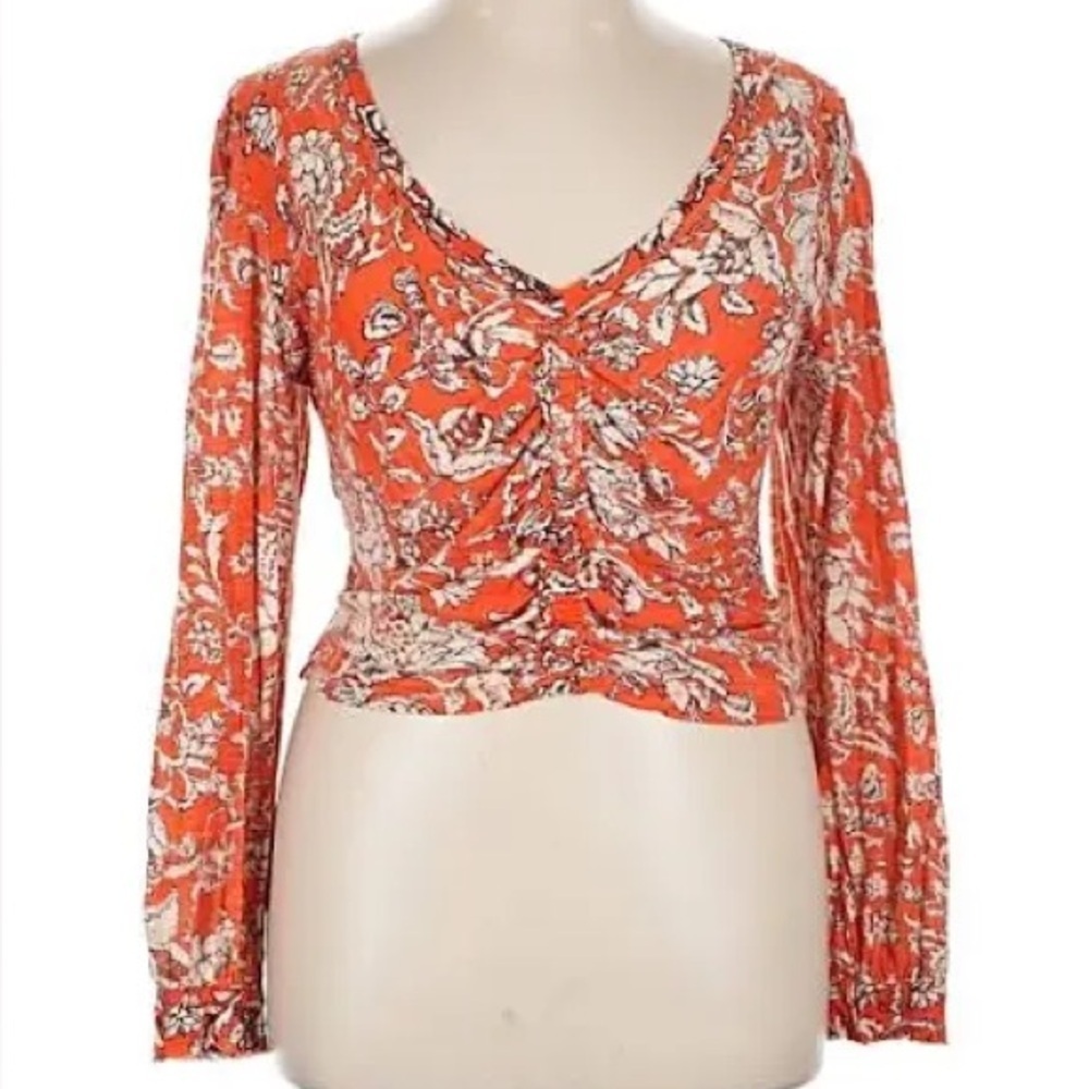 Free People Say The Word Ruched Floral Top.